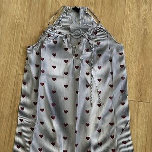 J Crew Cotton Heart and Striped Pajama Dress in Size XS